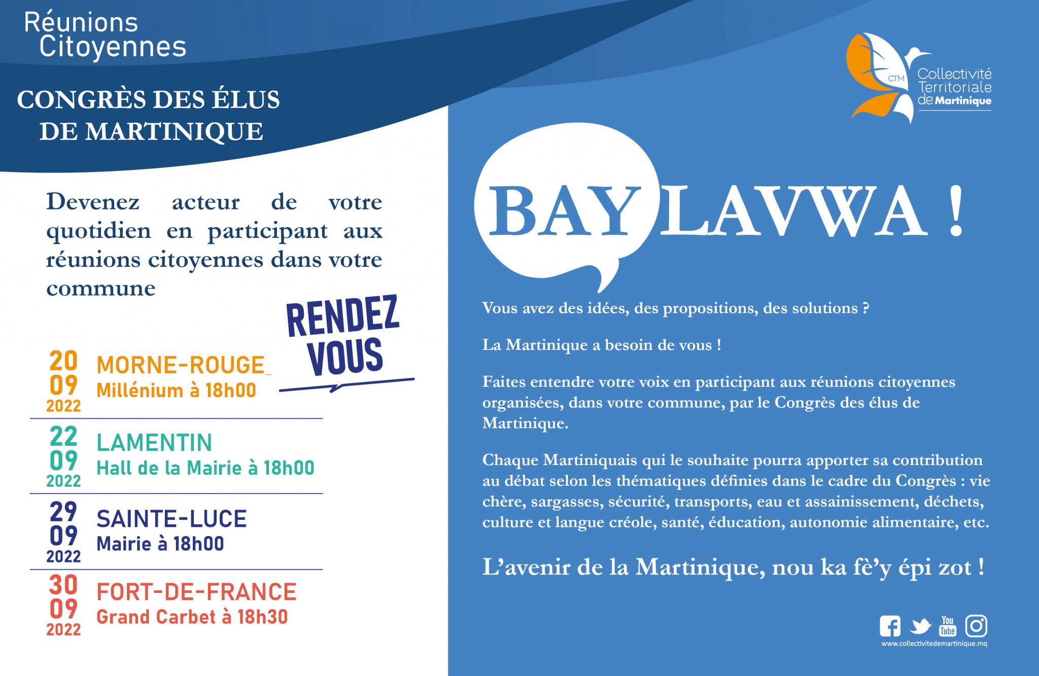 Les réunions citoyennes débutent cette semaine en Martinique 97land